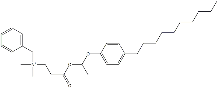 N,N-Dimethyl-N-benzyl-N-[2-[[1-(4-decylphenyloxy)ethyl]oxycarbonyl]ethyl]aminium 구조식 이미지