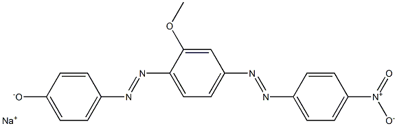 Sodium p-[4-(p-nitrophenylazo)-2-methoxyphenylazo]phenolate 구조식 이미지