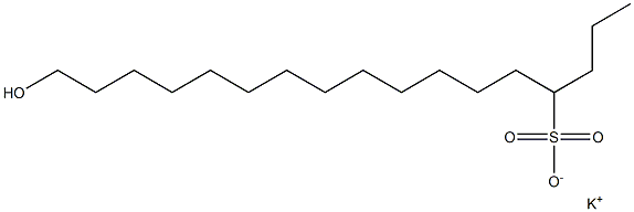 17-Hydroxyheptadecane-4-sulfonic acid potassium salt 구조식 이미지
