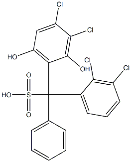 (2,3-Dichlorophenyl)(3,4-dichloro-2,6-dihydroxyphenyl)phenylmethanesulfonic acid Structure
