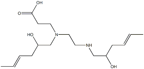 3-[N-(2-Hydroxy-4-hexenyl)-N-[2-(2-hydroxy-4-hexenylamino)ethyl]amino]propionic acid 구조식 이미지