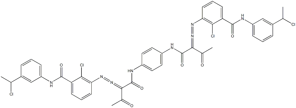 3,3'-[1,4-Phenylenebis[iminocarbonyl(acetylmethylene)azo]]bis[N-[3-(1-chloroethyl)phenyl]-2-chlorobenzamide] 구조식 이미지