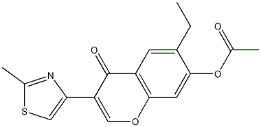 6-Ethyl-7-hydroxy-3-(2-methylthiazol-4-yl)chromone acetate 구조식 이미지