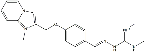 1-Methyl-2-[4-[2-[methyliminio(methylamino)methyl]hydrazonomethyl]phenoxymethyl]imidazo[1,2-a]pyridin-1-ium Structure