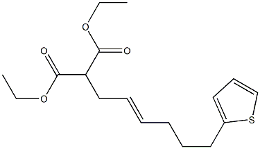 [(E)-6-(2-Thienyl)-2-hexenyl]malonic acid diethyl ester 구조식 이미지