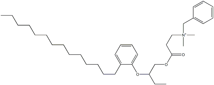 N,N-Dimethyl-N-benzyl-N-[2-[[2-(2-tetradecylphenyloxy)butyl]oxycarbonyl]ethyl]aminium Structure