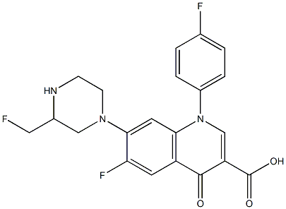 6-Fluoro-1-(4-fluorophenyl)-7-(3-fluoromethyl-1-piperazinyl)-1,4-dihydro-4-oxoquinoline-3-carboxylic acid Structure