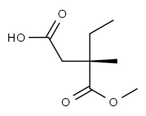 [S,(-)]-2-Ethyl-2-methylsuccinic acid 1-methyl ester Structure