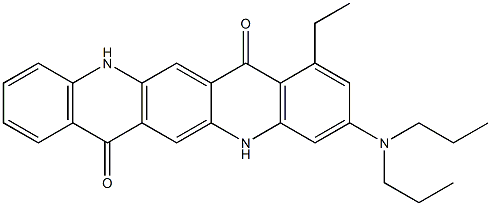 3-(Dipropylamino)-1-ethyl-5,12-dihydroquino[2,3-b]acridine-7,14-dione 구조식 이미지