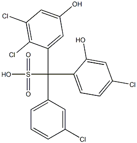 (3-Chlorophenyl)(4-chloro-2-hydroxyphenyl)(2,3-dichloro-5-hydroxyphenyl)methanesulfonic acid Structure