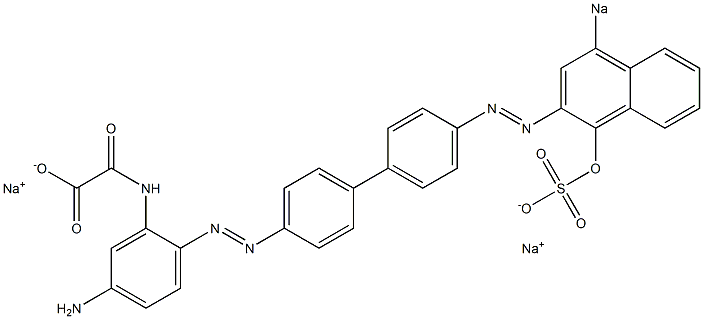 N-[5-Amino-2-[[4'-[(1-hydroxy-4-sodiosulfo-2-naphthalenyl)azo]-1,1'-biphenyl-4-yl]azo]phenyl]oxamidic acid sodium salt 구조식 이미지