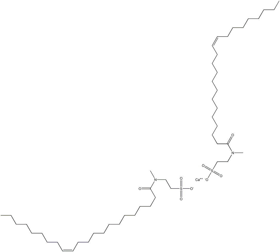 Bis[N-[(Z)-1-oxo-13-docosen-1-yl]-N-methyltaurine]calcium salt 구조식 이미지