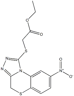 [(8-Nitro-4H-[1,2,4]triazolo[3,4-c][1,4]benzothiazin-1-yl)thio]acetic acid ethyl ester Structure