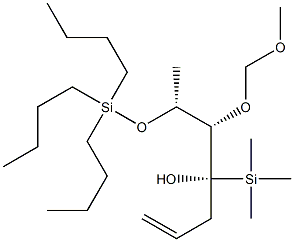 (4S,5S,6R)-4-Trimethylsilyl-5-methoxymethoxy-6-tributylsiloxy-1-hepten-4-ol Structure