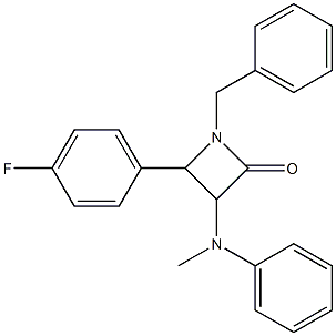 1-Benzyl-3-(methylphenylamino)-4-(4-fluorophenyl)azetidin-2-one Structure