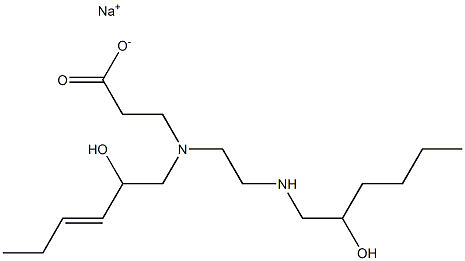 3-[N-(2-Hydroxy-3-hexenyl)-N-[2-(2-hydroxyhexylamino)ethyl]amino]propionic acid sodium salt Structure