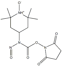 2,2,6,6-Tetramethyl-4-[[(2,5-dioxo-1-pyrrolidinyl)oxycarbonyl]nitrosoamino]piperidine 1-oxide 구조식 이미지