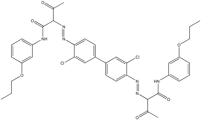 4,4'-Bis[[1-(3-propoxyphenylamino)-1,3-dioxobutan-2-yl]azo]-3,3'-dichloro-1,1'-biphenyl 구조식 이미지