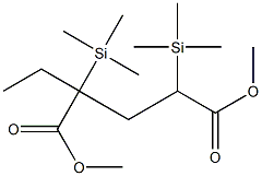 2-Ethyl-2,4-bis(trimethylsilyl)pentanedioic acid dimethyl ester 구조식 이미지