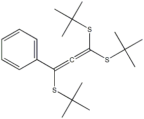 1-Phenyl-1,3,3-tris(tert-butylthio)propadiene 구조식 이미지