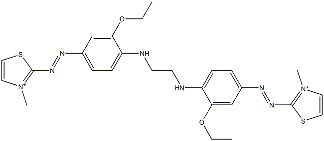 2,2'-(1,2-Ethanediyl)bisiminobis(3-ethoxy-4,1-phenyleneazo)bis(3-methylthiazolium) 구조식 이미지