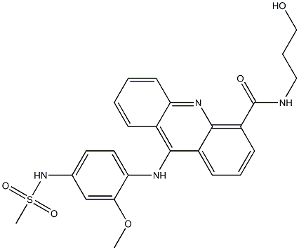 N-[4-[[4-[N-(3-Hydroxypropyl)carbamoyl]-9-acridinyl]amino]-3-methoxyphenyl]methanesulfonamide 구조식 이미지