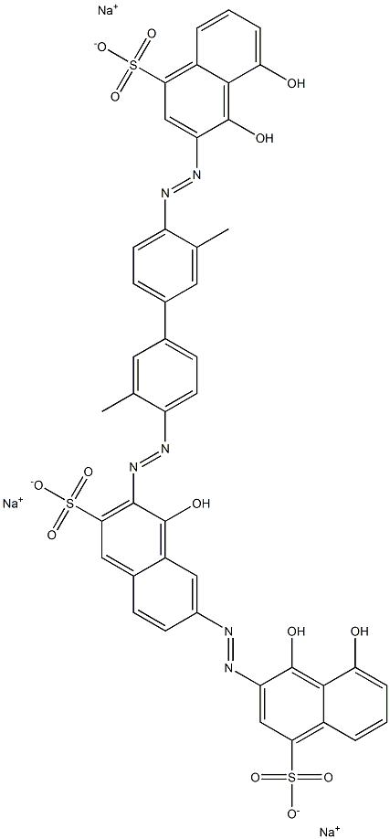 4,5-Dihydroxy-3-[[4'-[[1-hydroxy-7-[(1,8-dihydroxy-4-sulfo-2-naphtyl)azo]-3-sulfo-2-naphtyl]azo]-3,3'-dimethyl-1,1'-biphenyl-4-yl]azo]-1-naphthalenesulfonic acid trisodium salt 구조식 이미지
