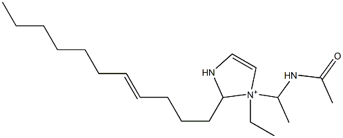 1-[1-(Acetylamino)ethyl]-1-ethyl-2-(4-undecenyl)-4-imidazoline-1-ium 구조식 이미지