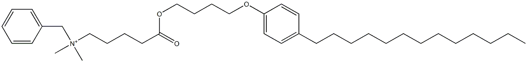 N,N-Dimethyl-N-benzyl-N-[4-[[4-(4-tridecylphenyloxy)butyl]oxycarbonyl]butyl]aminium 구조식 이미지