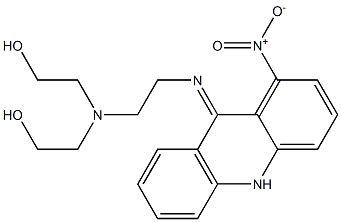 9,10-Dihydro-1-nitro-9-[[2-[bis(2-hydroxyethyl)amino]ethyl]imino]acridine 구조식 이미지