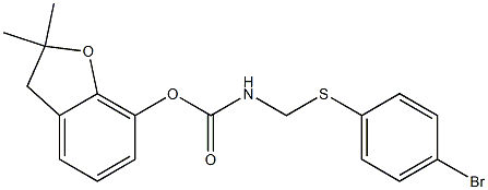 N-[(4-Bromophenylthio)methyl]carbamic acid 2,3-dihydro-2,2-dimethylbenzofuran-7-yl ester 구조식 이미지