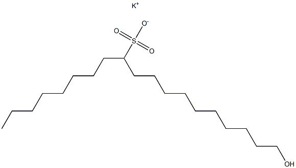 19-Hydroxynonadecane-9-sulfonic acid potassium salt Structure