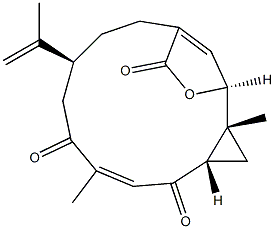 (1S,2R,4S,10S)-2,7-Dimethyl-10-(1-methylethenyl)-15-oxatricyclo[11.2.1.02,4]hexadeca-6,13(16)-diene-5,8,14-trione 구조식 이미지