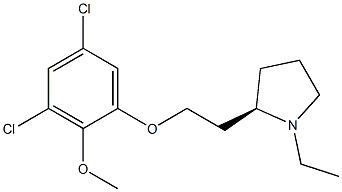 (2R)-2-[2-(3,5-Dichloro-2-methoxyphenoxy)ethyl]-1-ethylpyrrolidine 구조식 이미지