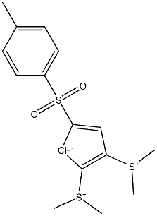 4-(4-Methylphenyl)sulfonyl-1,2-bis(dimethylsulfonio) cyclopentadienide 구조식 이미지