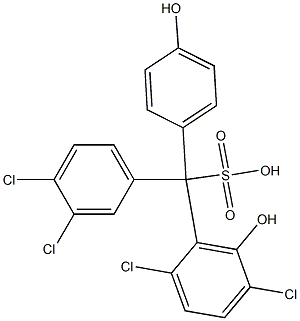 (3,4-Dichlorophenyl)(2,5-dichloro-6-hydroxyphenyl)(4-hydroxyphenyl)methanesulfonic acid 구조식 이미지