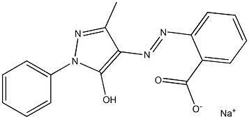 o-(5-Hydroxy-3-methyl-1-phenyl-1H-pyrazol-4-ylazo)benzoic acid sodium salt 구조식 이미지