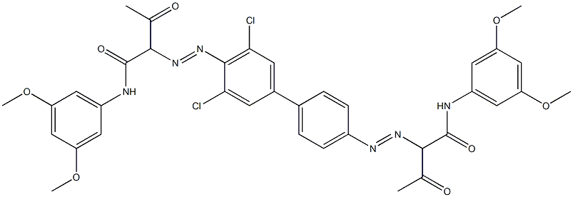 4,4'-Bis[[1-(3,5-dimethoxyphenylamino)-1,3-dioxobutan-2-yl]azo]-3,5-dichloro-1,1'-biphenyl Structure