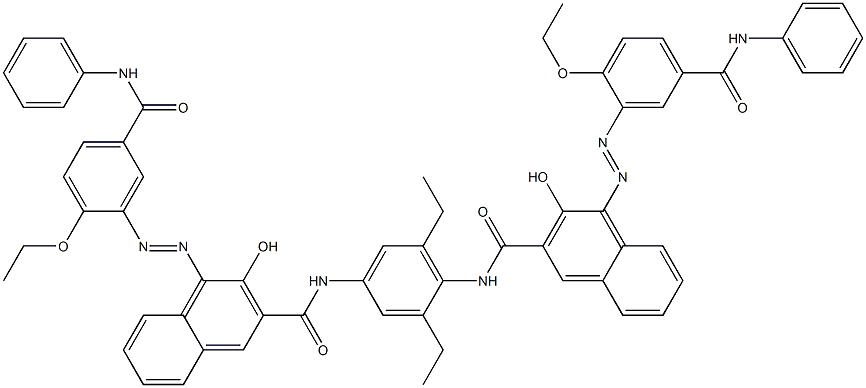 N,N'-(2,6-Diethyl-1,4-phenylene)bis[4-[[2-ethoxy-5-(phenylcarbamoyl)phenyl]azo]-3-hydroxy-2-naphthalenecarboxamide] Structure