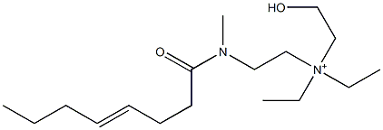 2-[N-Methyl-N-(4-octenoyl)amino]-N,N-diethyl-N-(2-hydroxyethyl)ethanaminium Structure