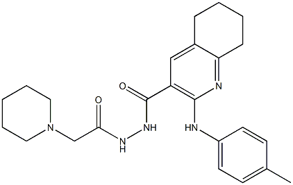 N'-[2-Piperidinoacetyl]-2-[(4-methylphenyl)amino]-5,6,7,8-tetrahydroquinoline-3-carbohydrazide 구조식 이미지