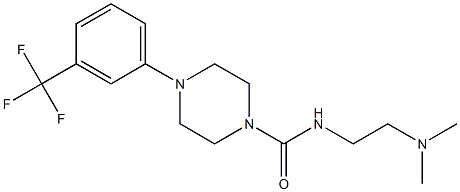 N-(2-Dimethylaminoethyl)-4-[3-trifluoromethylphenyl]piperazine-1-carboxamide 구조식 이미지