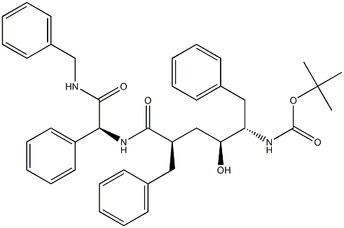 (2S)-2-[[(2R,4S,5S)-5-(tert-Butoxycarbonylamino)-2-benzyl-4-hydroxy-6-phenylhexanoyl]amino]-N-benzyl-2-phenylacetamide 구조식 이미지