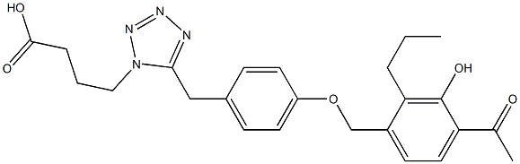 4-[5-[4-(4-Acetyl-3-hydroxy-2-propylbenzyloxy)benzyl]-1H-tetrazol-1-yl]butyric acid 구조식 이미지