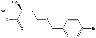 [S,(-)]-2-Amino-4-[(p-bromobenzyl)thio]butyric acid sodium salt Structure