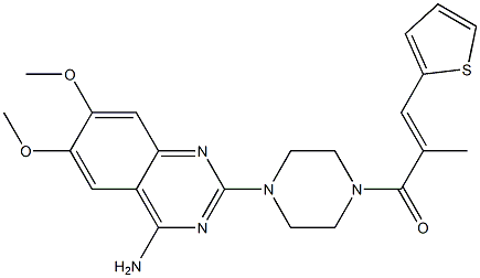 4-Amino-2-[4-[2-methyl-3-(2-thienyl)propenoyl]-1-piperazinyl]-6,7-dimethoxyquinazoline 구조식 이미지