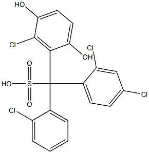 (2-Chlorophenyl)(2,4-dichlorophenyl)(6-chloro-2,5-dihydroxyphenyl)methanesulfonic acid Structure