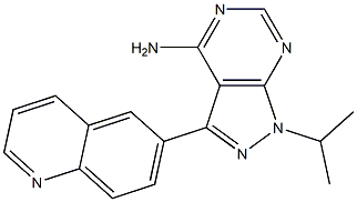 1-Isopropyl-3-quinolin-6-yl-1H-pyrazollo[3,4-d]pyrimidin-4-amine 구조식 이미지