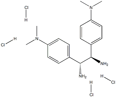 (R,R)-1,2-Bis(4-dimethylaminophenyl)-1,2-ethanediamine tetrahydrochloride, 95%, ee 99% 구조식 이미지