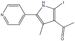 1-(2-iodo-4-methyl-5-(pyridin-4-yl)-1H-pyrrol-3-yl)ethanone Structure